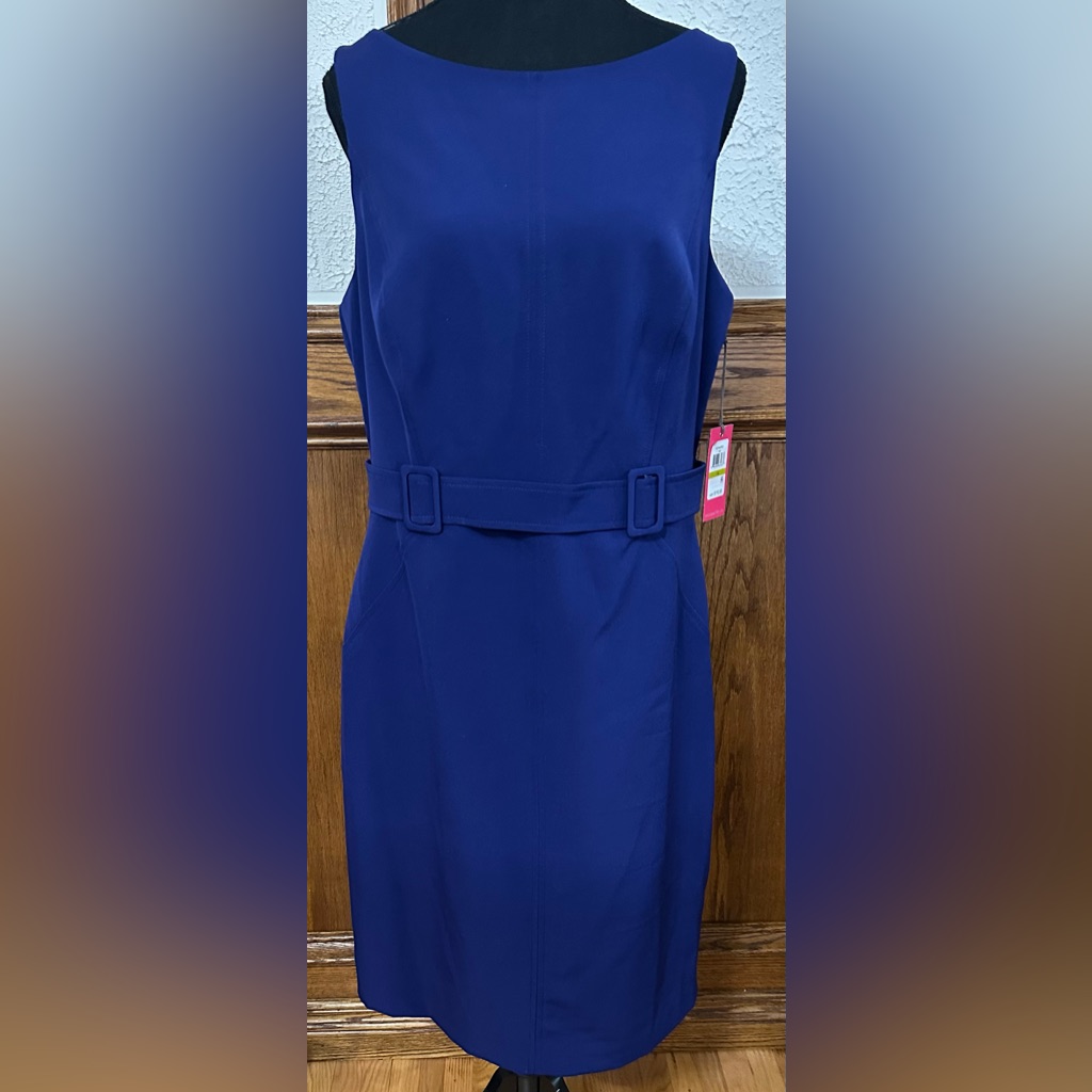 Nwt Vince Camuto Royal Blue Belted Midi Dress